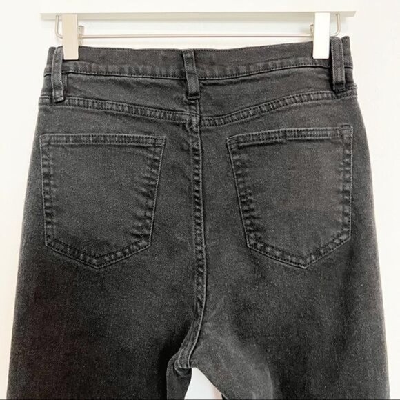 Girlish Denim High Waist Distressed Stretch Flare Leg Jeans Faded Black Size 29 - Picture 7 of 8